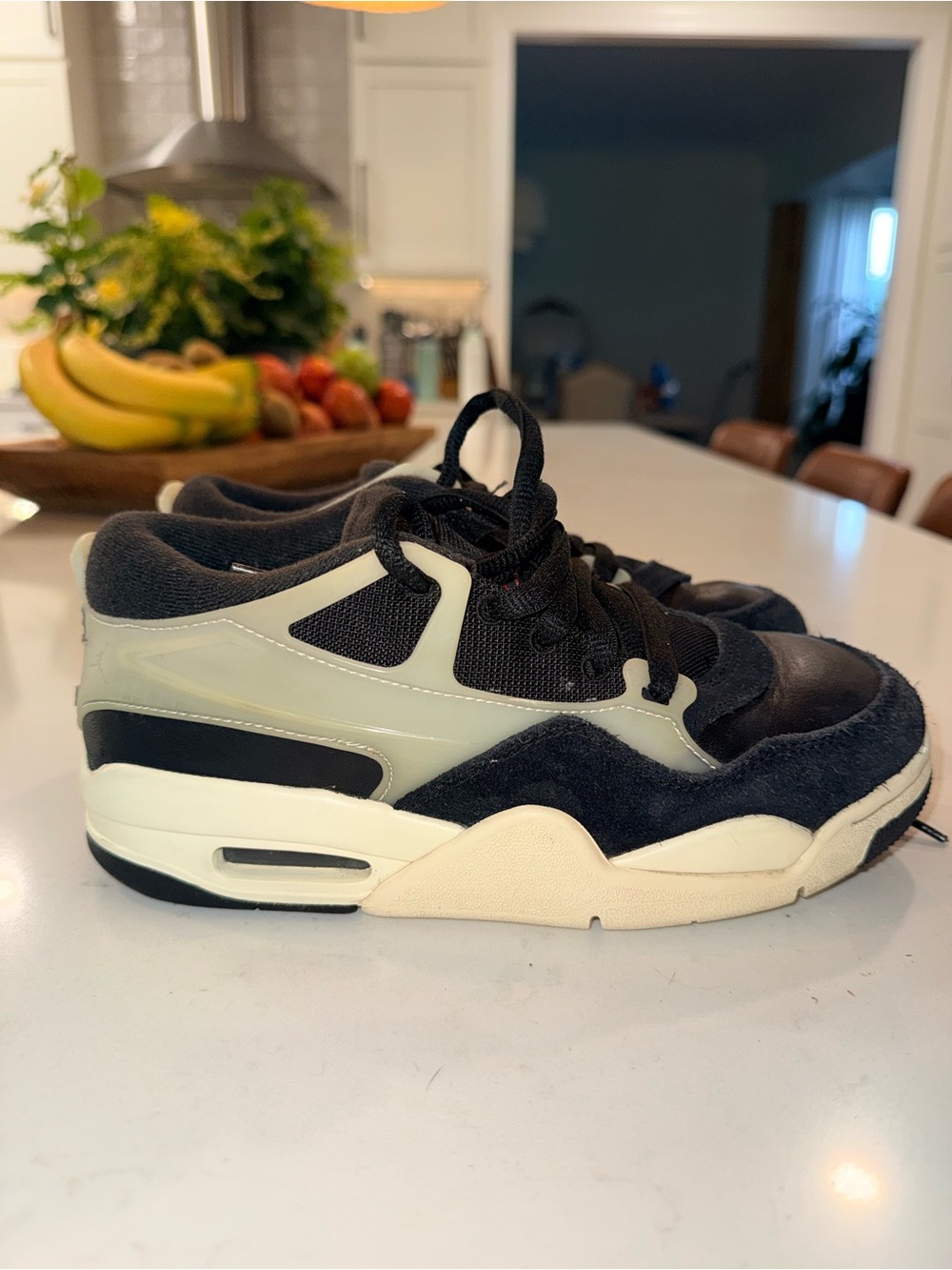 Jordan Kids Black and Cream Low-Top Sneakers
